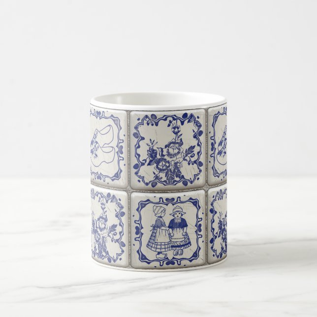 Delfts Blauw Pattern Tiles Coffee Mug (Center)