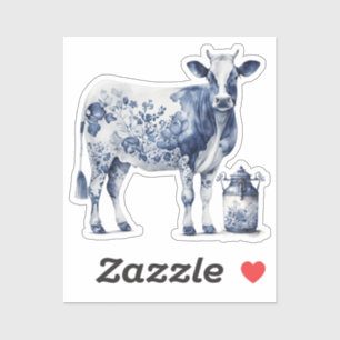 Delftware Cow and Milk Jar Sticker