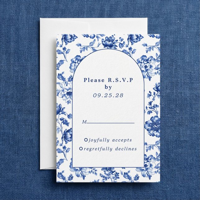 Delftware-Inspired Blue Floral arch response rsvp (Delftware-Inspired Blue Floral arch response rsvp)