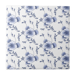 Delftware Style Pansy Ceramic Tile