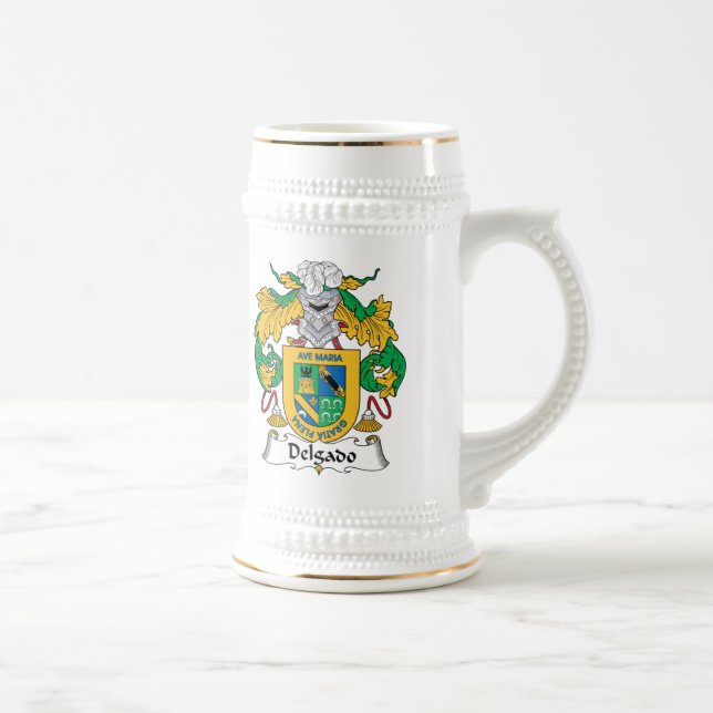 Delgado Family Crest Beer Stein (Right)