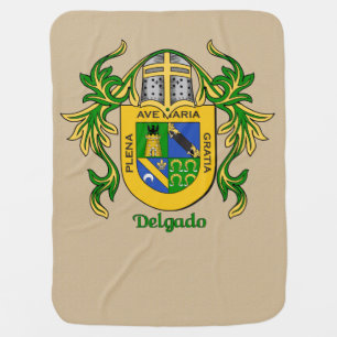 Delgado Heraldic Shield and Mantling Baby Blanket