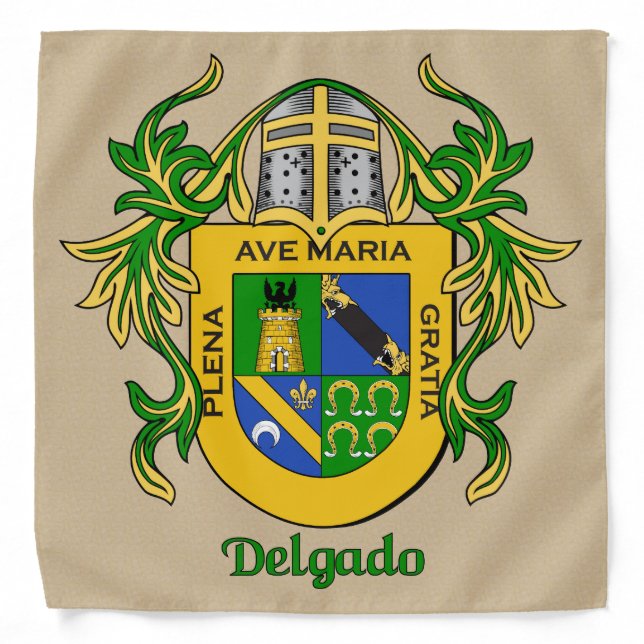 Delgado Historical Coat of Arms Bandana (Front)