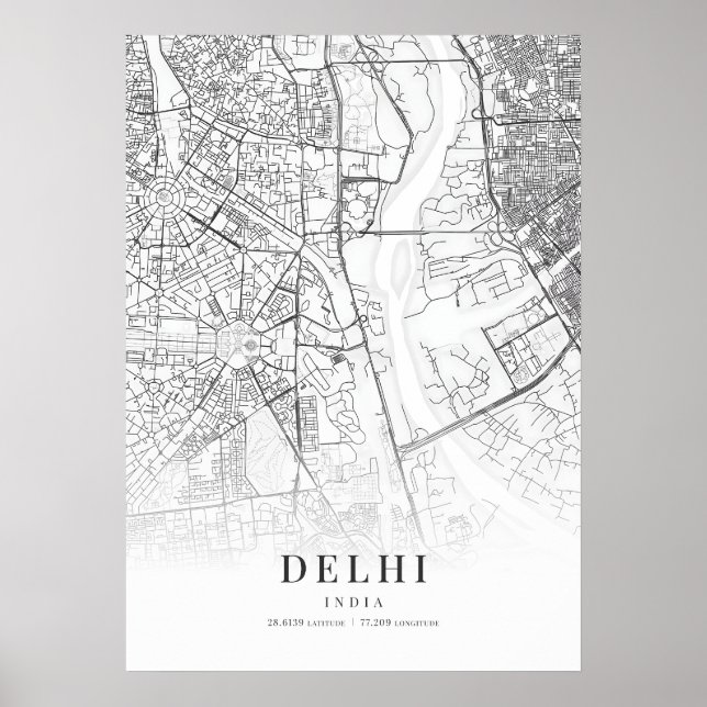 Delhi City Map Poster (Front)