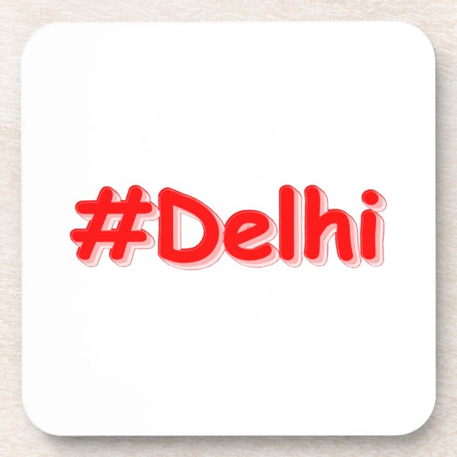  "#Delhi" Cute Design. Buy Now Beverage Coaster (Front)