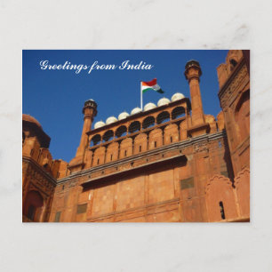 delhi fort entry postcard