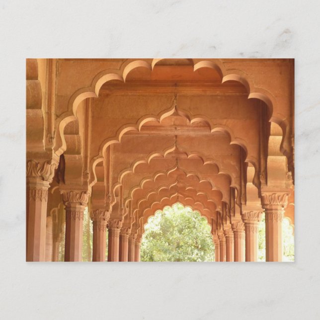 delhi fort red arches postcard (Front)