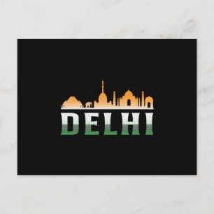 Delhi India City Cityscape Skyline Trip Funny Gift Postcard