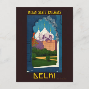 Delhi India Vintage Poster 1930 Postcard