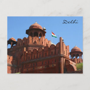 delhi red fort postcard