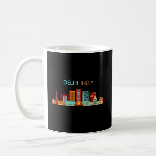 Delhi Skyline Watercolor Indian New Delhi Coffee Mug