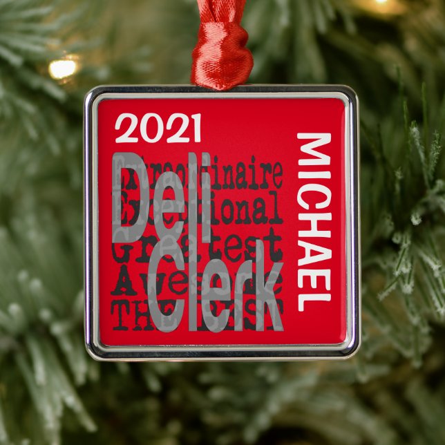 Deli Clerk Extraordinaire CUSTOM Metal Ornament (Tree)