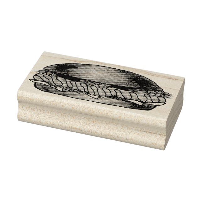 Deli Ham Sub Submarine Sandwich Grinder Hoagie Rubber Stamp (Stamp)