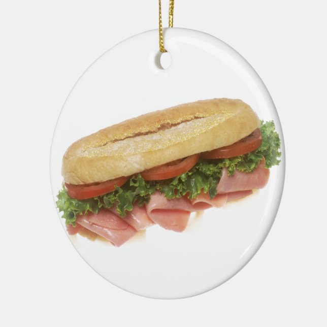 Deli Sandwich Ceramic Ornament (Left)
