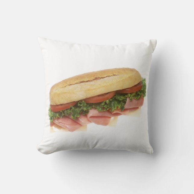 Deli Sandwich Throw Pillow (Front)