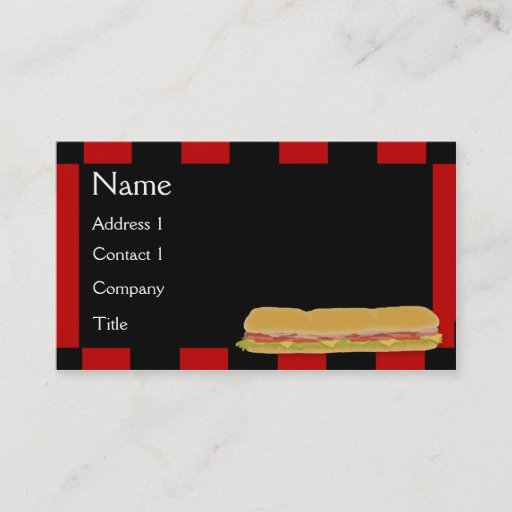 Customizable Deli Sub Business Card