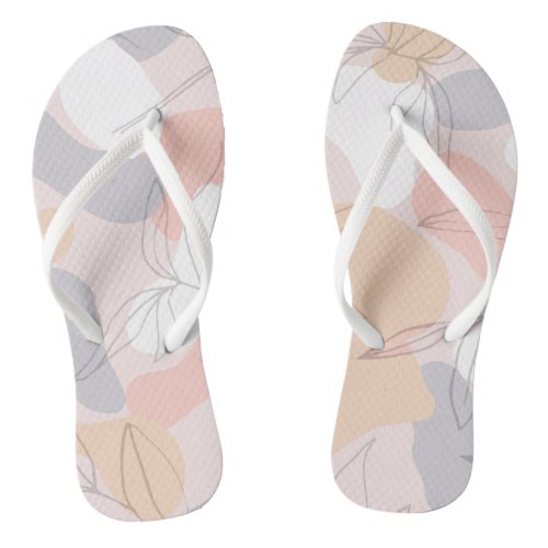 Delicate Abstract Flowers Pattern Flip Flops