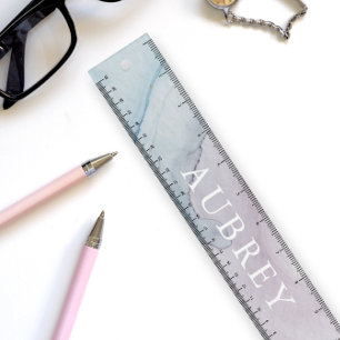 Delicate Abstract Purple Print with Name Ruler