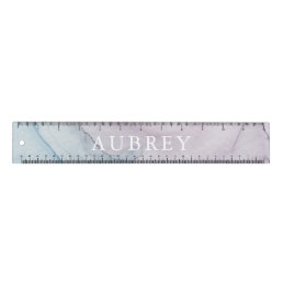 Delicate Abstract Purple Print with Name Ruler