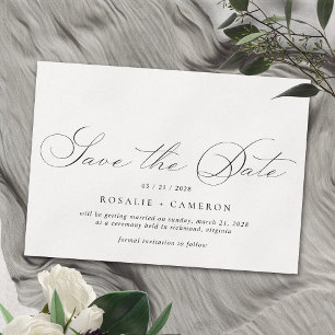 Delicate Airy   Elegant Script Vintage Wedding Save The Date