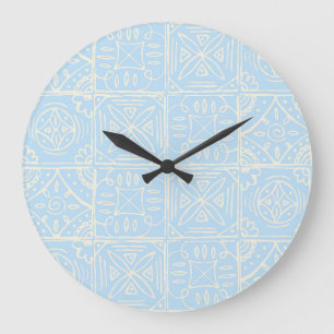 Delicate Amalfi style tile seamless pattern Large Clock