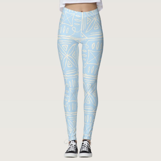 Delicate Amalfi style tile seamless pattern Leggings (Front)