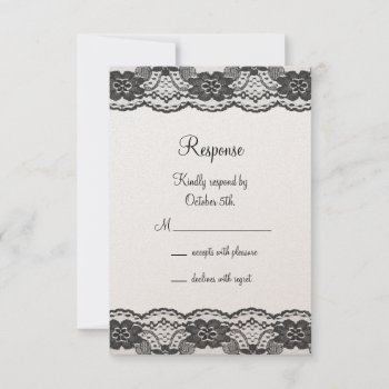 Delicate And Lacy Rsvp - Champagne by prettyfancyinvites at Zazzle
