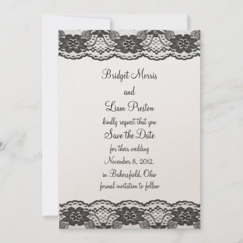 Delicate and Lacy Save the Date champagne
