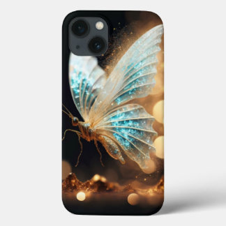 Delicate and transparent butterfly iPhone 13 case