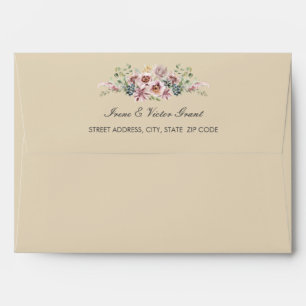 Delicate Anemone Flowers Neutral pink Wedding A7 Envelope