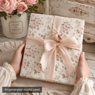 Delicate Antique Soft Pastel Pink Rose Decoupage Tissue Paper