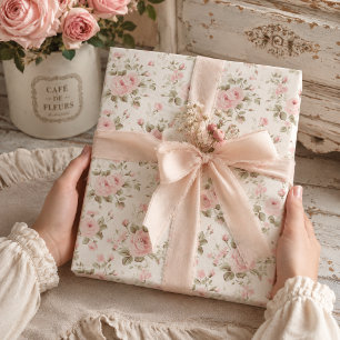 Delicate Antique   Soft Pastel Pink Rose Decoupage Tissue Paper