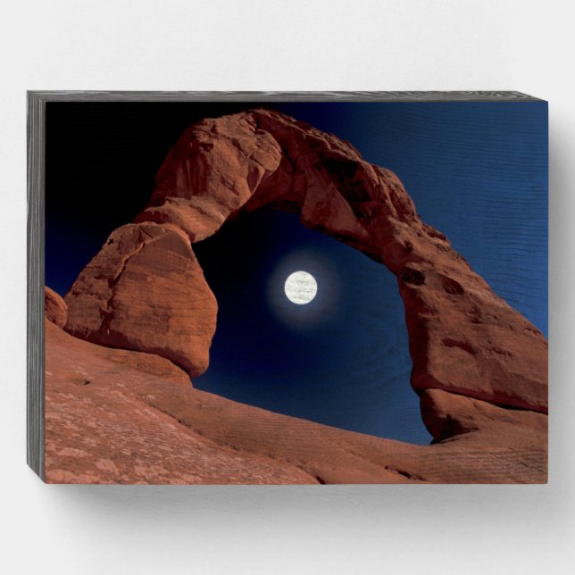 Delicate Arch | Arches National Park Utah Wooden Box Sign (Front Horizontal)