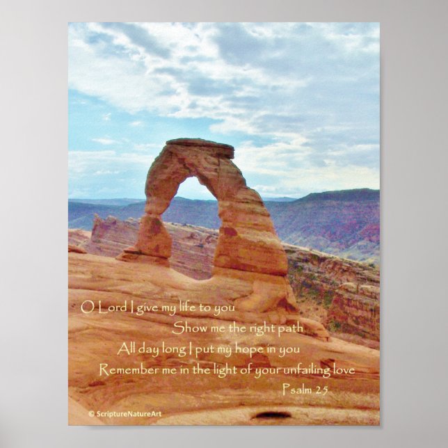 Delicate Arch, Arches Nat'l Park, Psalm 25 Poster (Front)