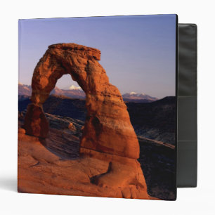 Delicate Arch at Sunset with snow covered La 3 Ring Binder