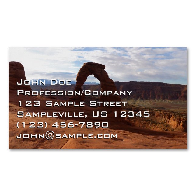 Delicate Arch I at Arches National Park Business Card Magnet (Front)