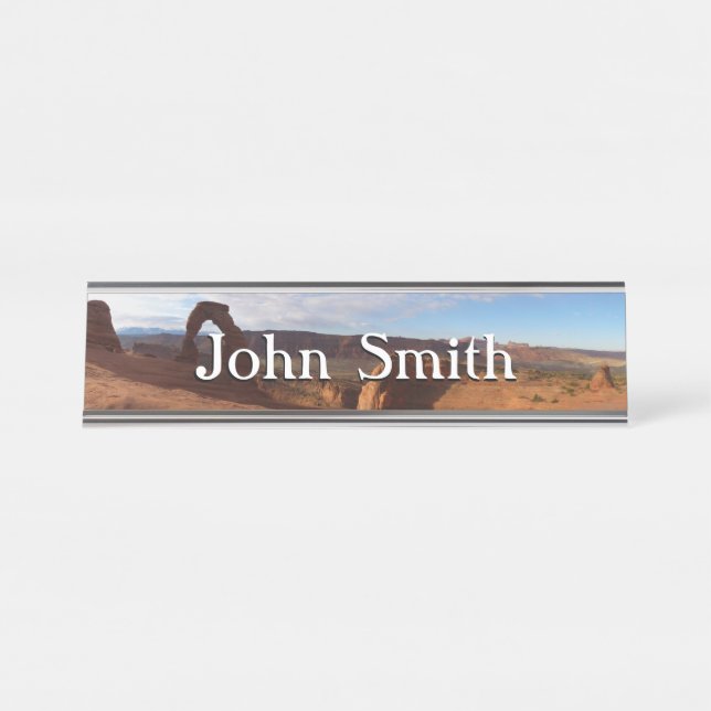 Delicate Arch I at Arches National Park Desk Name Plate (Front)