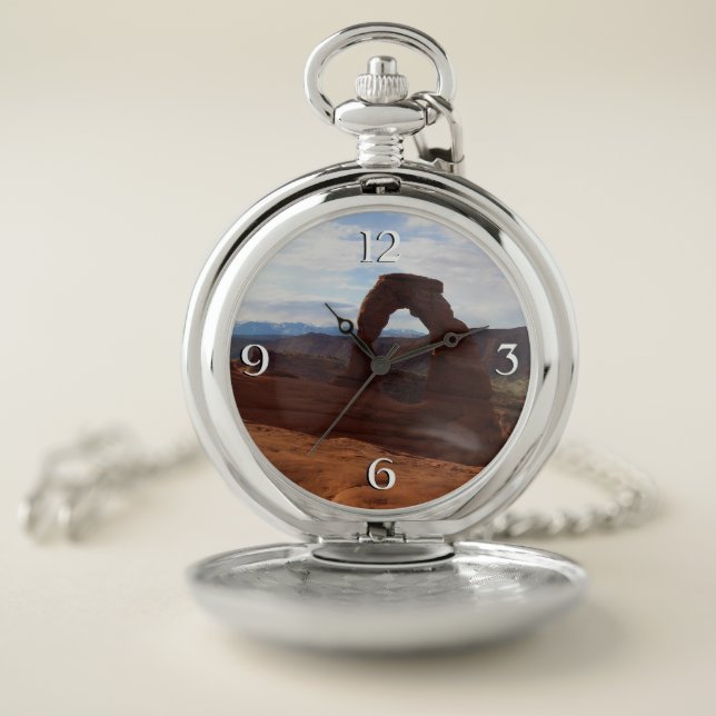 Delicate Arch I at Arches National Park Pocket Watch (Inside)