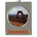 Delicate Arch I at Arches National Park Silver Plated Banner Ornament