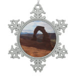 Delicate Arch I at Arches National Park Snowflake Pewter Christmas Ornament