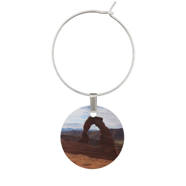 Delicate Arch I at Arches National Park Wine Charm (Front)