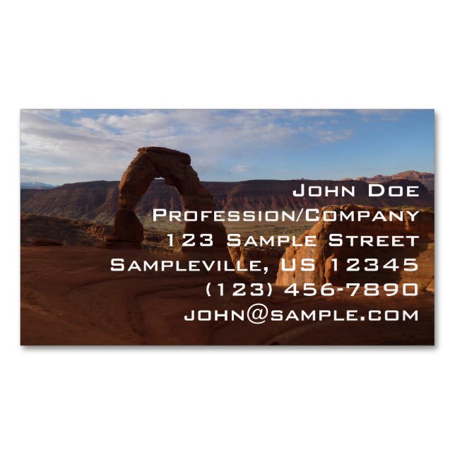 Delicate Arch II at Arches National Park Business Card Magnet (Front)
