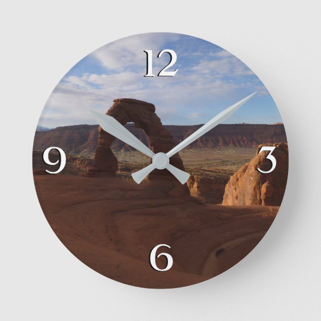 Delicate Arch II at Arches National Park Round Clock (Front)