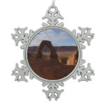 Delicate Arch II at Arches National Park Snowflake Pewter Christmas Ornament