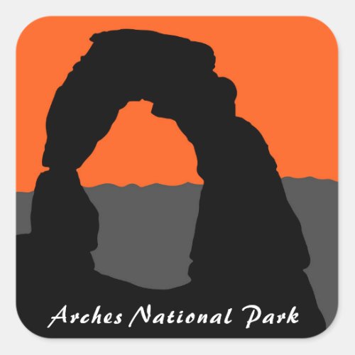 Delicate Arch in Arches National Park _ Utah USA Square Sticker