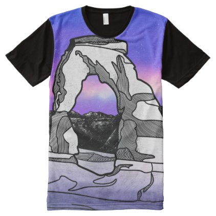 Delicate arch landscape illustration All-Over-Print shirt