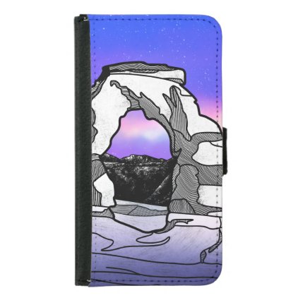 Delicate arch landscape illustration samsung galaxy s5 wallet case
