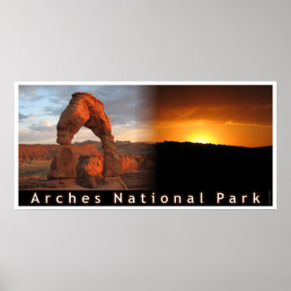 Delicate Arch Sunset Combo Poster