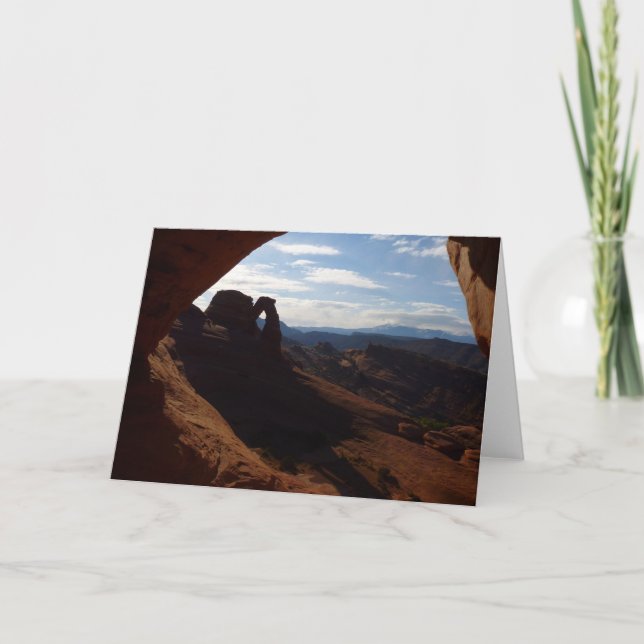 Delicate Arch through Rock Window at Arches Card (Front)