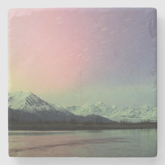 Delicate Aurora Stone Coaster (Front)